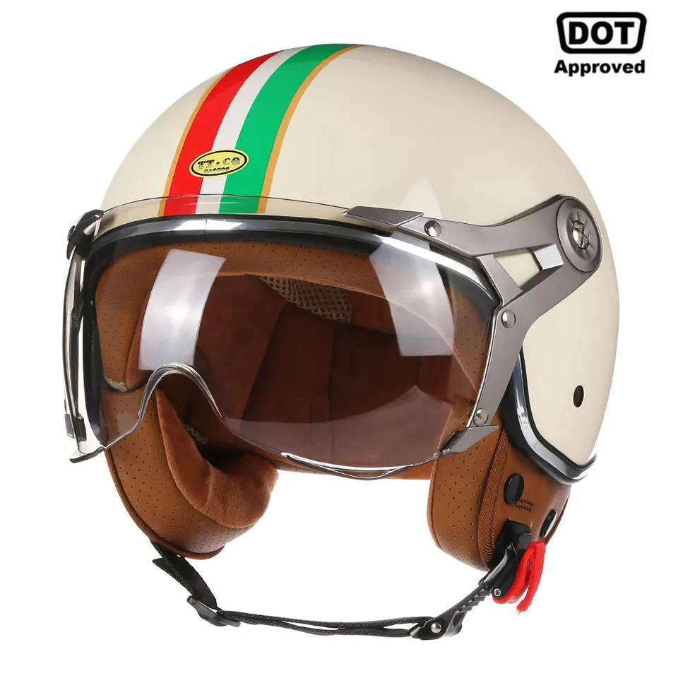 Nová otvorená tvár 3/4 motocyklová prilba retro motocykla vintage Chopper Capacete de Moto Bike Scooter s pre mužov DOT DOT