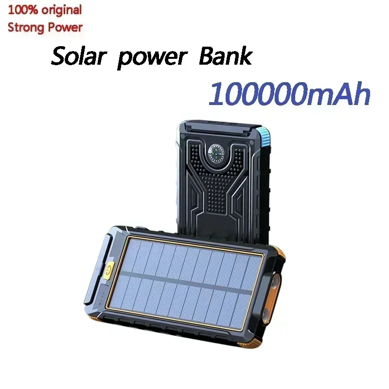 Nová Power Bank 100000 mAh Compass Outdoor Neodopelný nabíjanie pásu Super rýchle multifunkčné solárne banky Power Bank