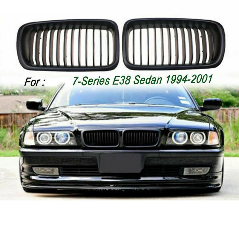 Nová prednáška obličková mriežka pre obličku pre BMW E38 7 Series 740I 740IL 750il (matná čierna)
