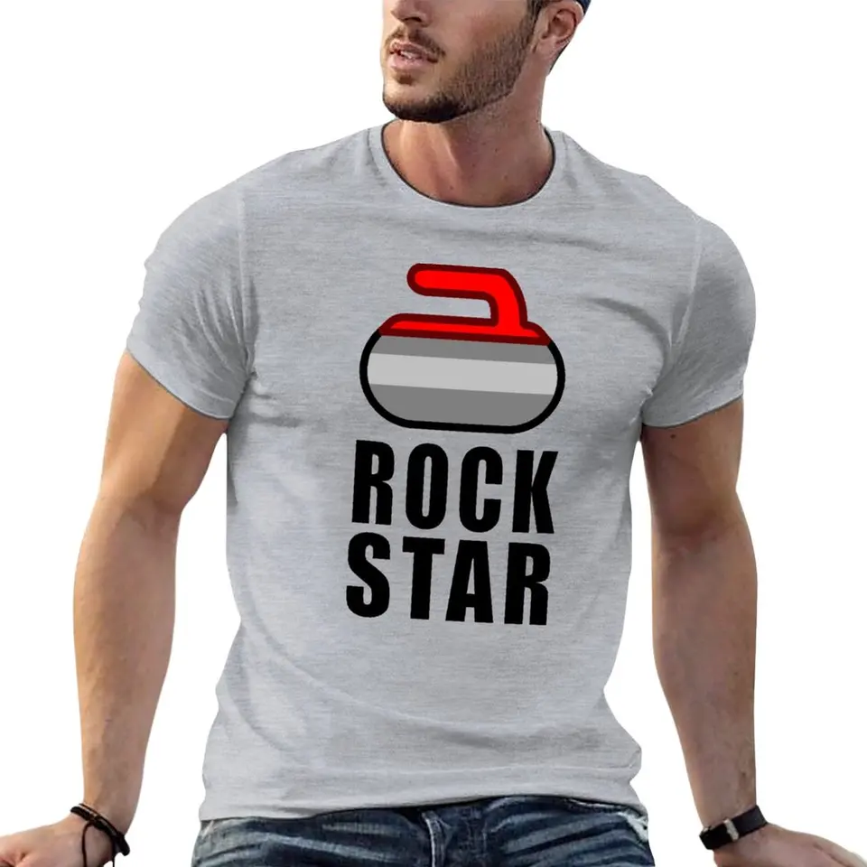 Nová rocková hviezda curling kamenné tričko Vlastné tričká anime tričko Pánske tréningy košele