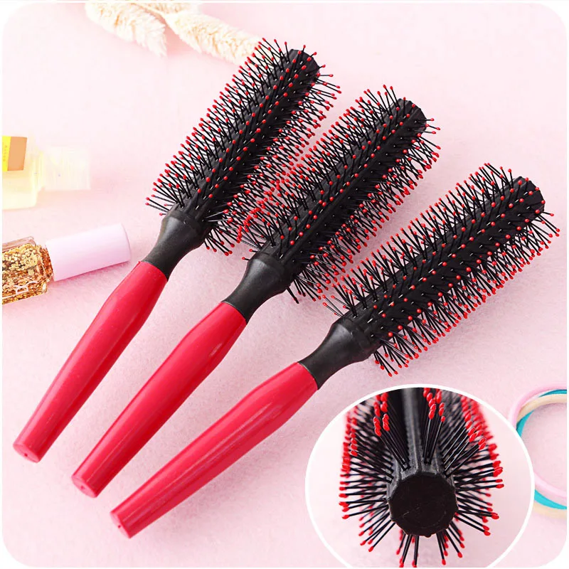 Nová rukoväť okrúhla kefka Rovná kepka Hrebeň hrebeň okrúhle hlavne vlasy Curling Brush Styling Styling