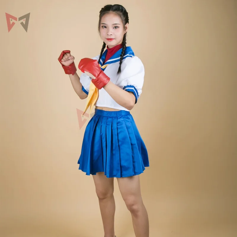 Nová Sakura Kasugano Cosplay kostým sukne sukňou Tops rukavice Halloween set pre dievčatá ženy