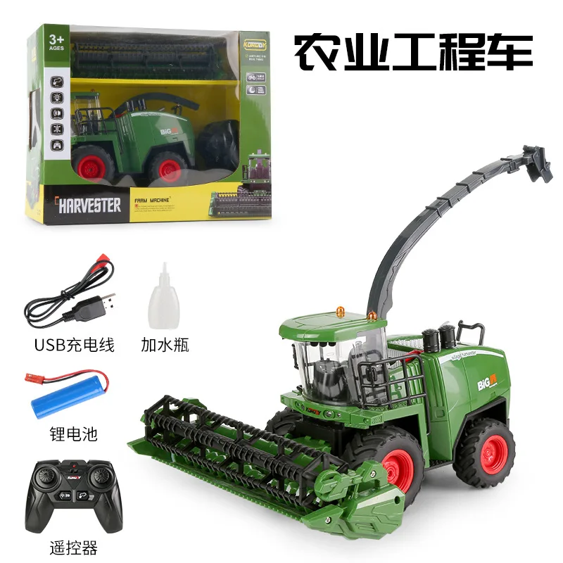 Nová simulácia RC Famer Truck Harvest Tractor Model 2.4g LED LED a zvuk