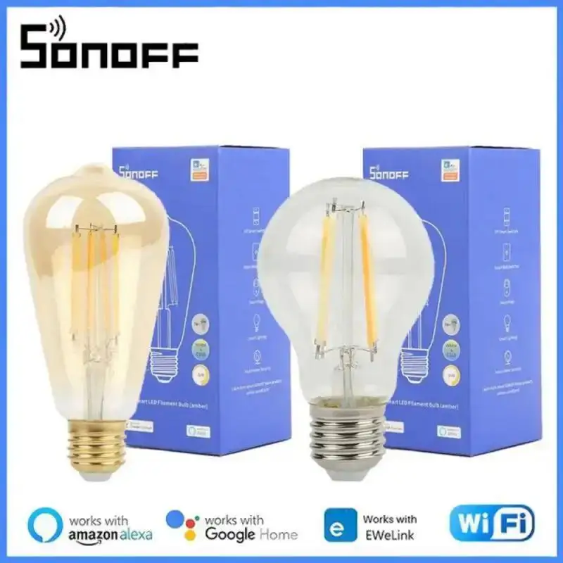 Nová Sonoff WiFi inteligentná žiarovka 7W E27 B02F-ST64 B02-F-A60 LED svetlo ukladanie elektrickej lampy kompatibilnej s aplikáciou Google Home Alexa Ewelink App