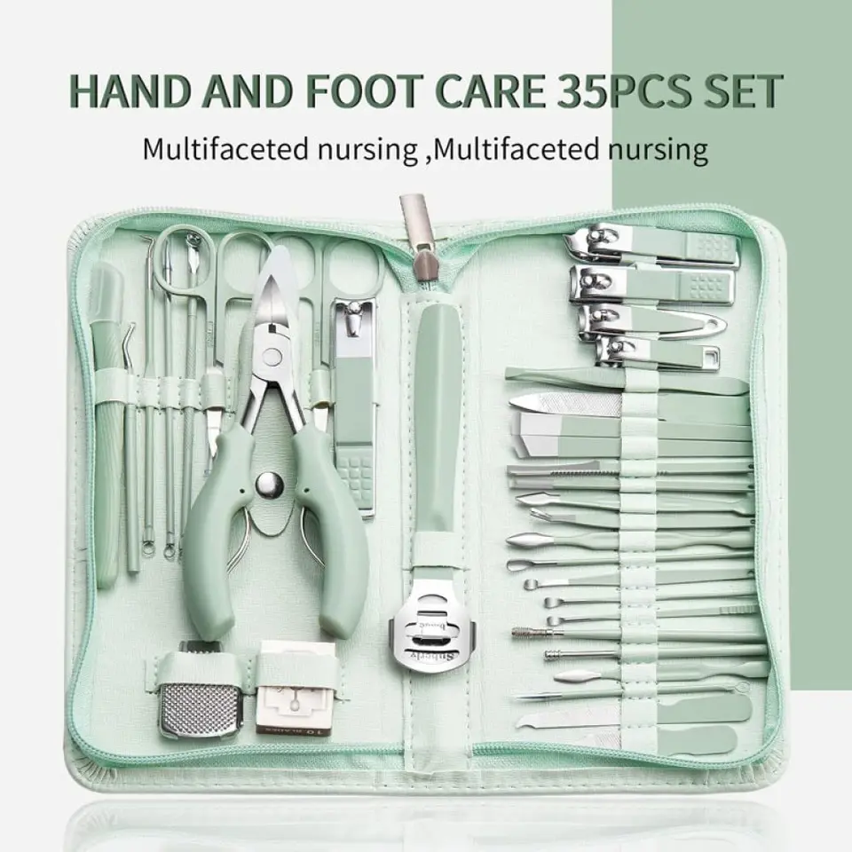 Nová svetlozelená 7-35 PC/SET MANICURE KIT