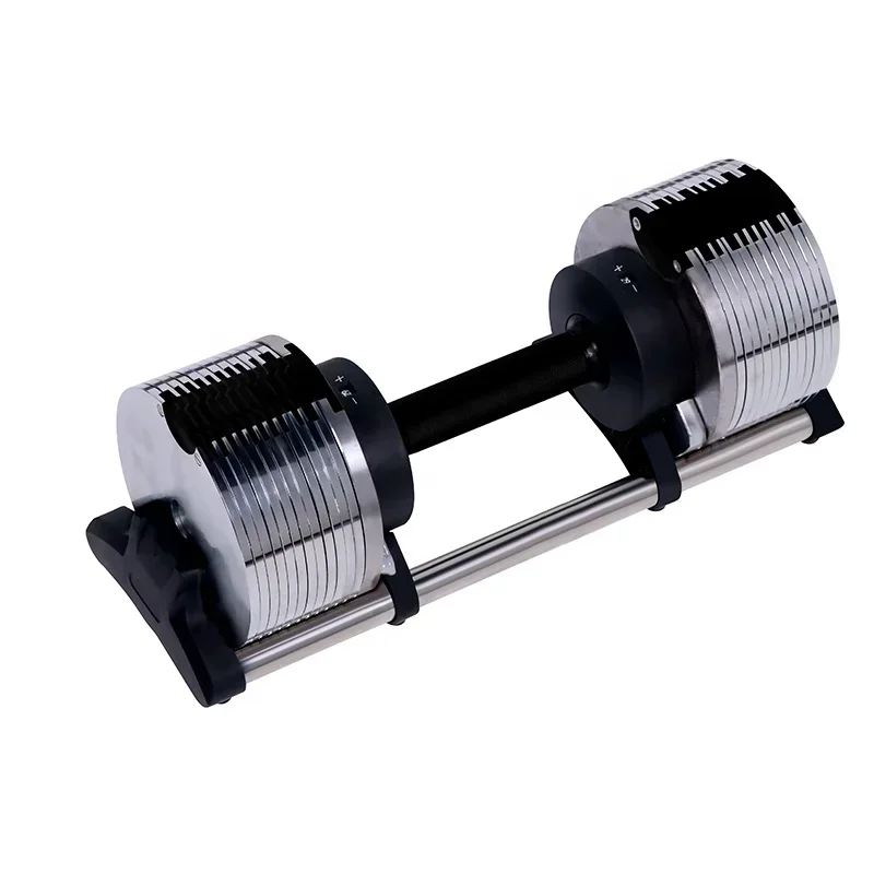 Nová technológia 32 kg Variabilné voľné závažia nastaviteľné činky fitness palestra dosky činky stroj na stroj