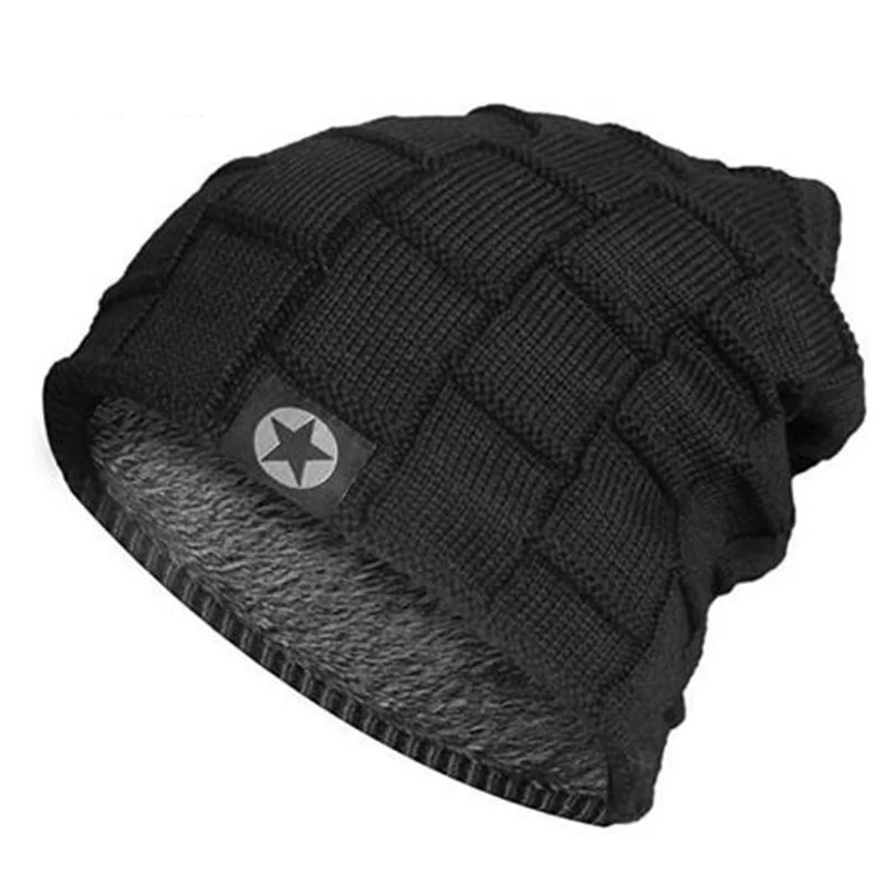 Nová unisex fleece lemovaná čiapka čiapky pletené vlna teplý zimný klobúk hrubý mäkký klobúk pre mužov a ženy módne lebky a čiapky