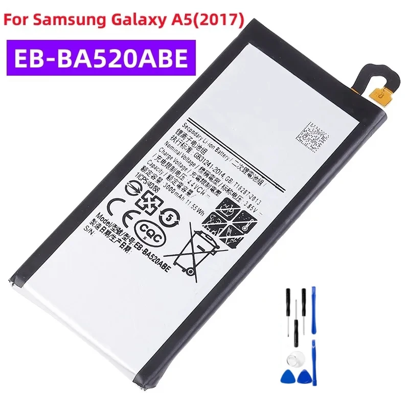 Nová výmena 3000 mAh EB-BA520ABE pre Samsung Galaxy Edition A5 2017 A520F SM-A520F Telefón BATTÁLNE+Nástroje