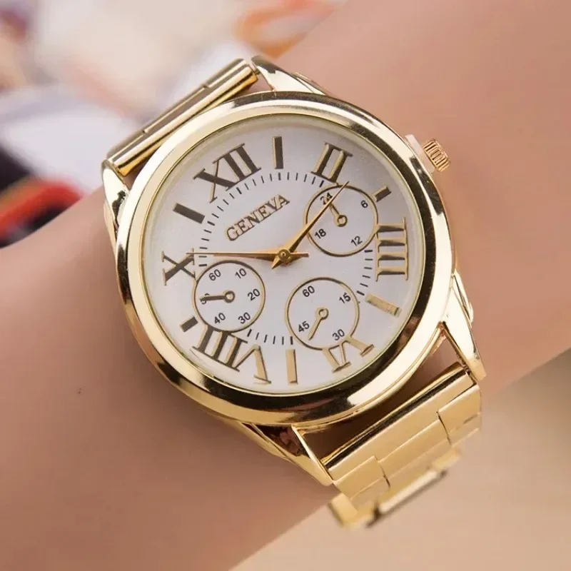 Nová značka 3 oči zlato Ženevský Quartz hodinky Men z nehrdzavejúcej ocele Náplňové hodinky Mužské hodinky Darčeky pre mužov Orologio da uomo