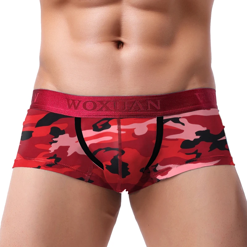 Nová značka Mužské nohavičky Priedušné boxery Muži spodná bielizeň U konvexné puzdro Sexy spodky tlačené listy listy domáce oblečenie šortky