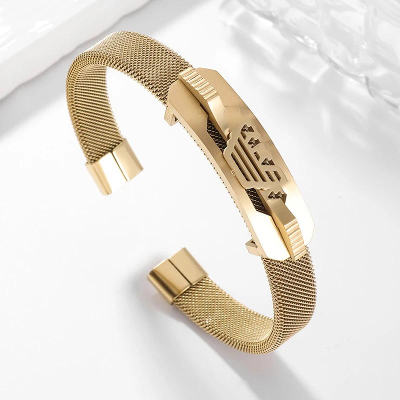 Nová značka Zrezaná z nehrdzavejúcej ocele Otvorená manžeta Bangles Men Dámske šperky módne športové náramky náramky Pulsera