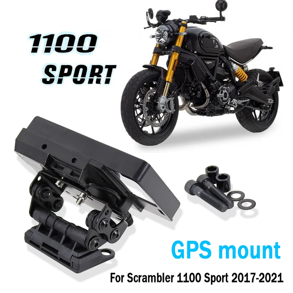 Nová čierna pre Ducati Scrambler 1100 Sport Motocycle Motocycle Držiteľ mobilného telefónu GPS navigačná doska konzoly 2017-2021 2020