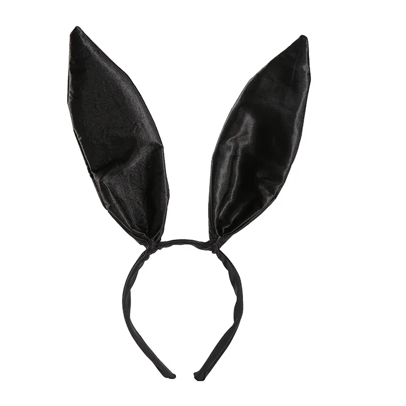 Nová čierna veľká zajačika Ears čelenka Veľkonočné Halloweenské kostýmy Kostým doplnky Veľkonočné nočný klub Sladké sexy králičie uši vlasy