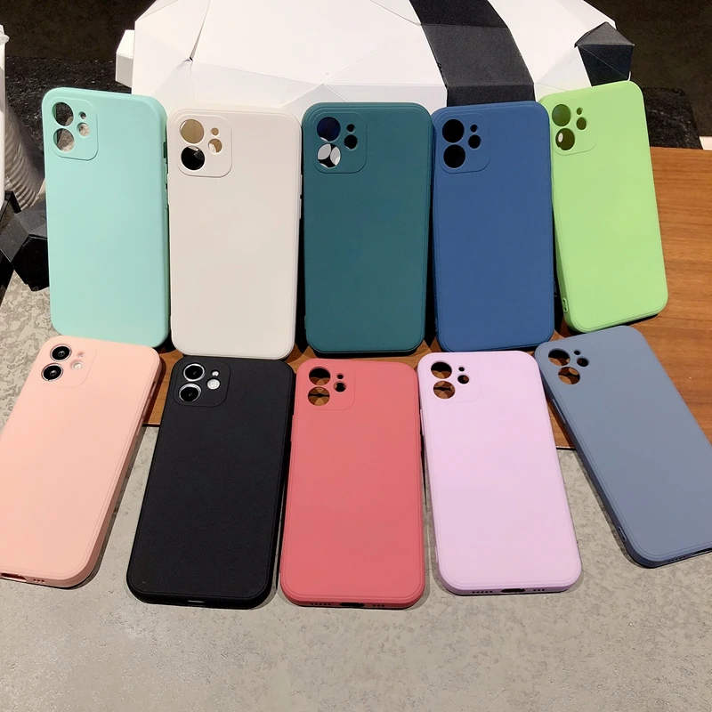 Nová šošovka Ochrana kamery Silikónový telefón pre iPhone 11 12 13 Pro Max 6s 7 8 Plus xr x xs Max SE 2020 Mini Case Cover