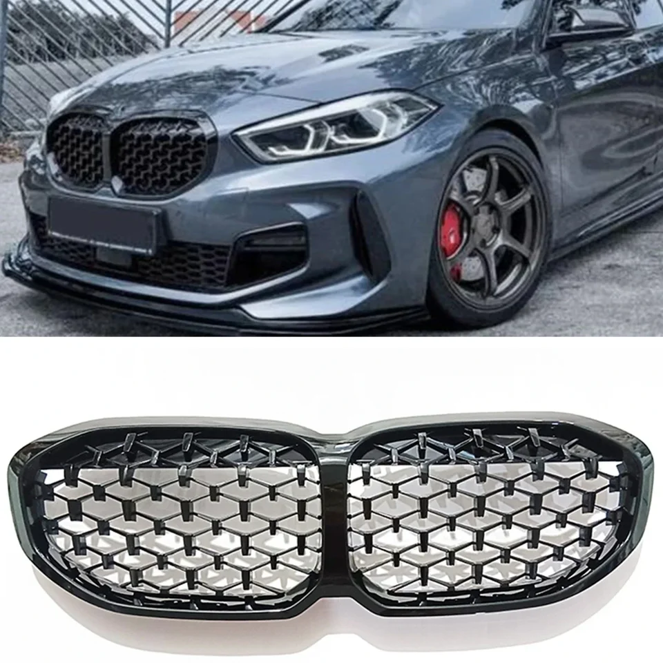 Nová！ predná obličková mriežka pre mriežku BMW New 1 Series F40 2019 2020 2021 2022 2023 Black Car Horný nárazník kapuc