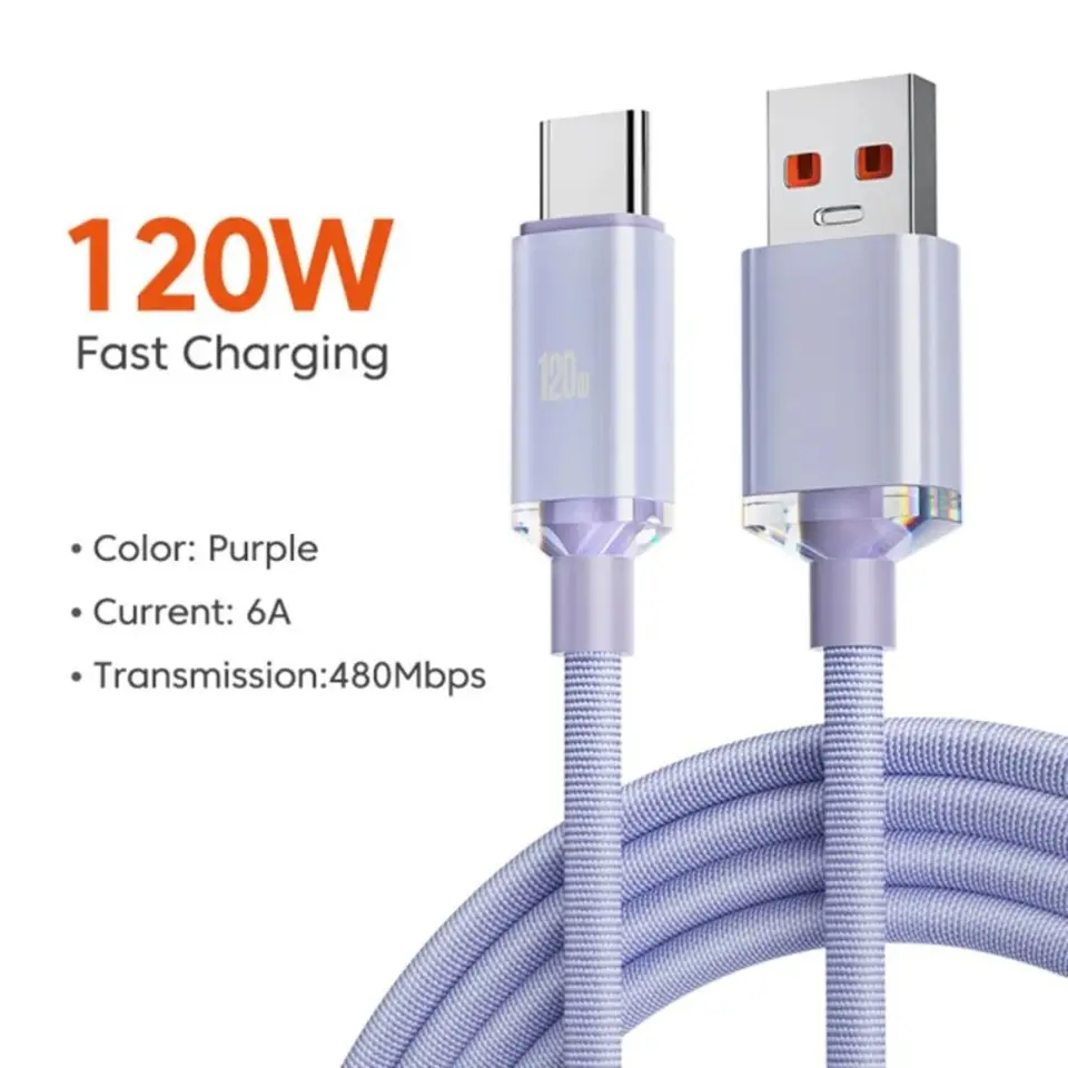 Nové 0,25 m/1 m/1,5 m/2M Dátové káble 6a kábel rýchleho nabíjania 120 W rýchle nabíjacie kábel
