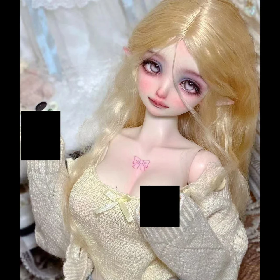 Nové 1/4 bjd bábiky s telom bez make -upu Elf Girl Reviin Material Krásna dievčina bábika bez make -up pre domácich majstrov zbierka hračky darček