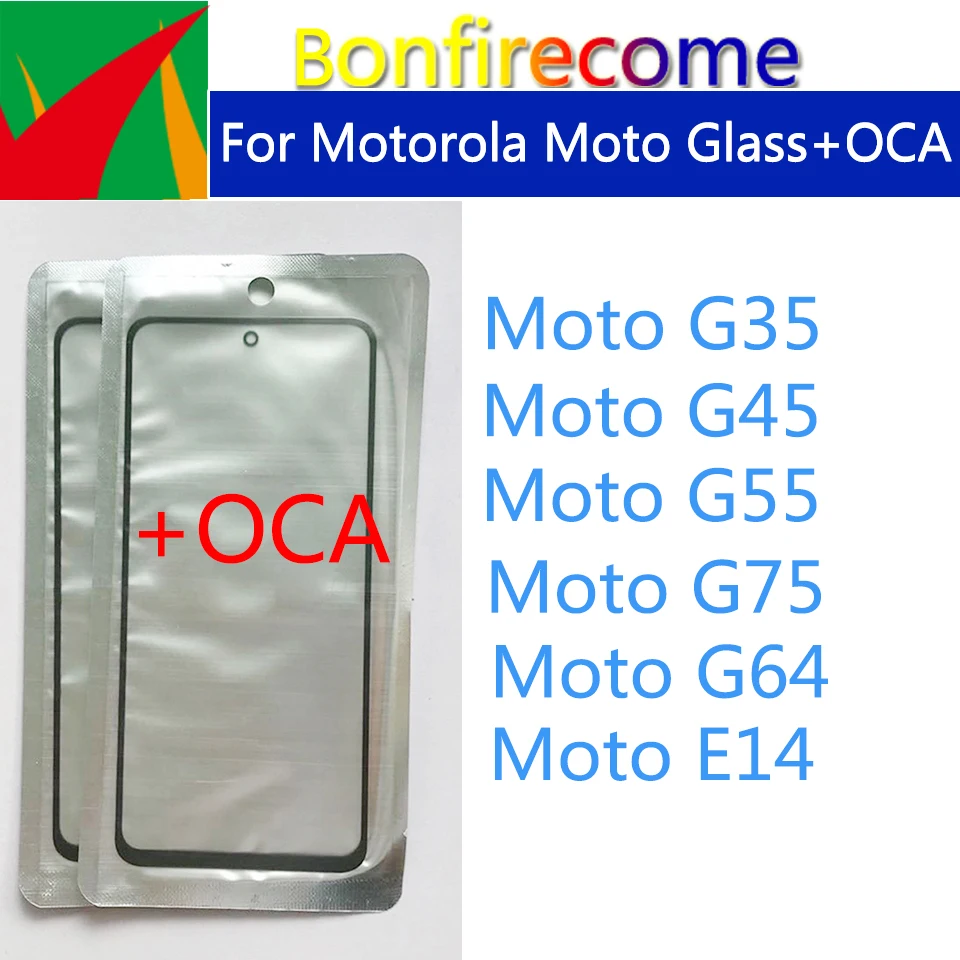 Nové 10ks \ veľa pre Motorola Moto G75 G35 E14 G55 G45 G64 LCD dotykový panel prednej vonkajšej sklenenej šošovky s výmenou lepidla OCA