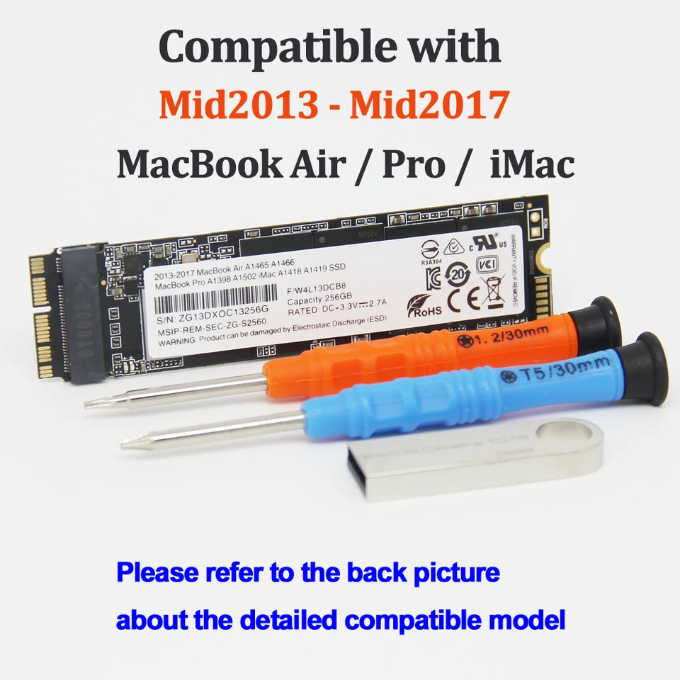 Nové 128 GB 256 GB 512 GB 1TB 2TB PCIE NVME SSD pre MacBook Pro A1502 A1398, MacBook Air A1465 A1466, IMAC A1418 A1419 SSD