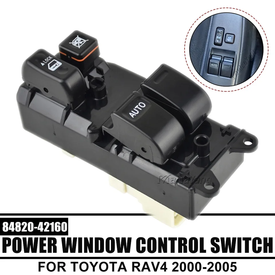 Nové 13pinsové auto elektrické napájacie okenné okenné ovládanie spínaču pre Toyota RAV4 2000-2005 84820-42160