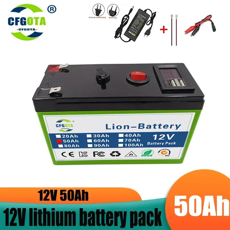 NOVÉ 18650 3S6P 12V 50AH lítium batérie, vstavané 30A BMS, pre solárnu elektrickú batériu vozidla LI-ION+12,6 V nabíjačka