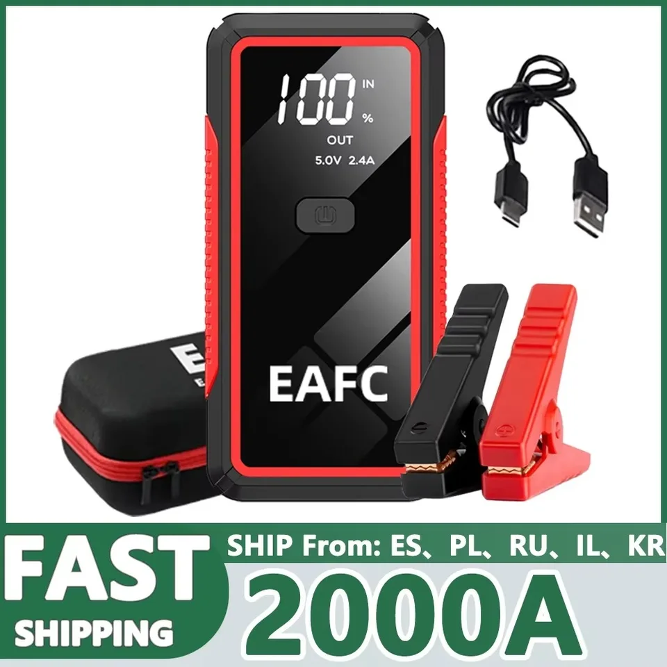 Nové 2000/1200/1000A Skáka automobilu Štartér batérie prenosné prenosné elektrické banky 12V Zadávanie zariadení Zadávanie benzínových vozidiel pre benzínové vozidlo