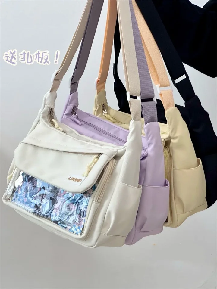 Nové 2024 ITA BAG roztomilé Lolita Bag Bag Nylon Messenger Bag Girl Y2K Japonsko Itabag dievčatá späť do školského krížového tašiek Ženy