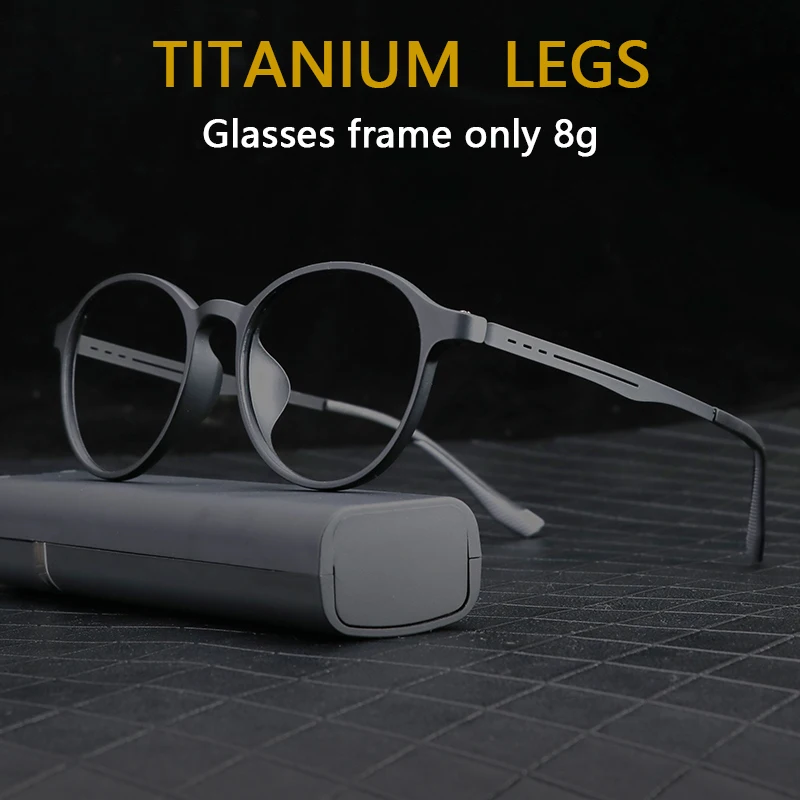 Nové 2024 obchodné okuliare Retro Round Tr90 Titanium Eye -Glasses Myopia Optické okuliare na predpis Rám pre mužov