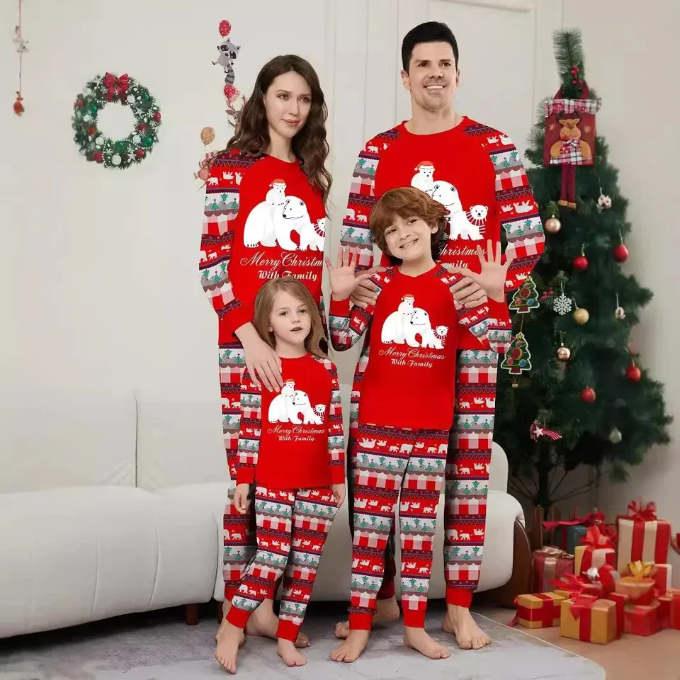 NOVÉ 2024 Vianočné oblečenie PLADE TLAČ PLNSKÁ RODINNÁ RODINA PAJAMA PATICKÉ PATICKÉ PAJAMA PRÍRUČKA Soft Sleewear Vianočné vzhľad