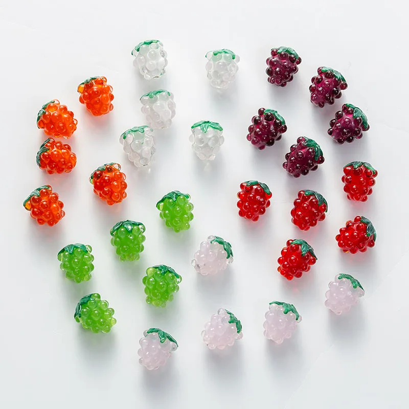 NOVÉ 2PC 12x15 mm vynikajúce hroznové lampa sklenené korálky ovocné viacfarebné korálky pre ženy pre ženy