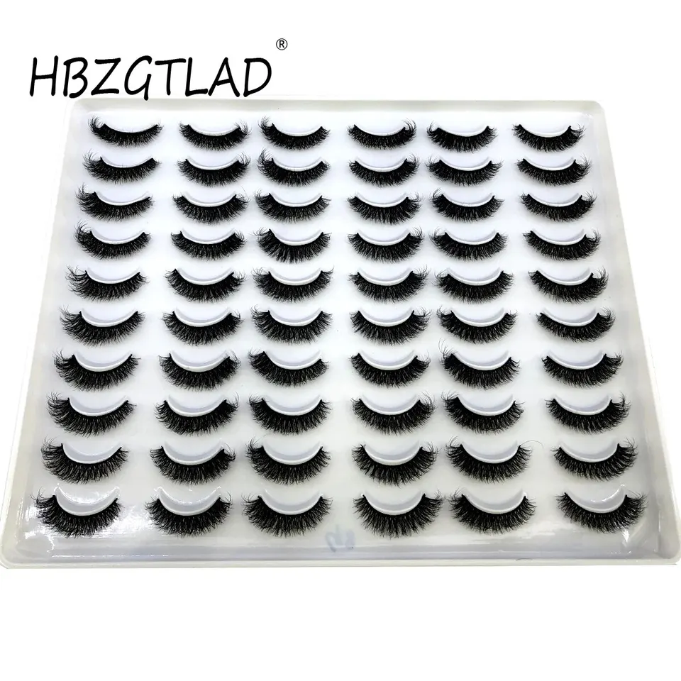 Nové 30 -koprované ručne vyrábané 3D Mink Rifes krátke falošné mihalnice krížom chaotické prírodné očné riasy pódium make -up mäkké falošné mihalnice ciliózy