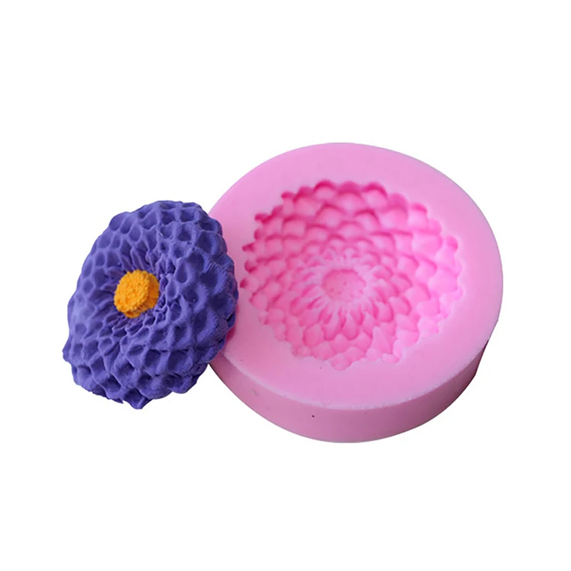 Nové 3D Krásne Daisy Mydlové plesne Bakware Tools Tools Flower Silikone Folds Sviečky formy koláče Decoration Tools
