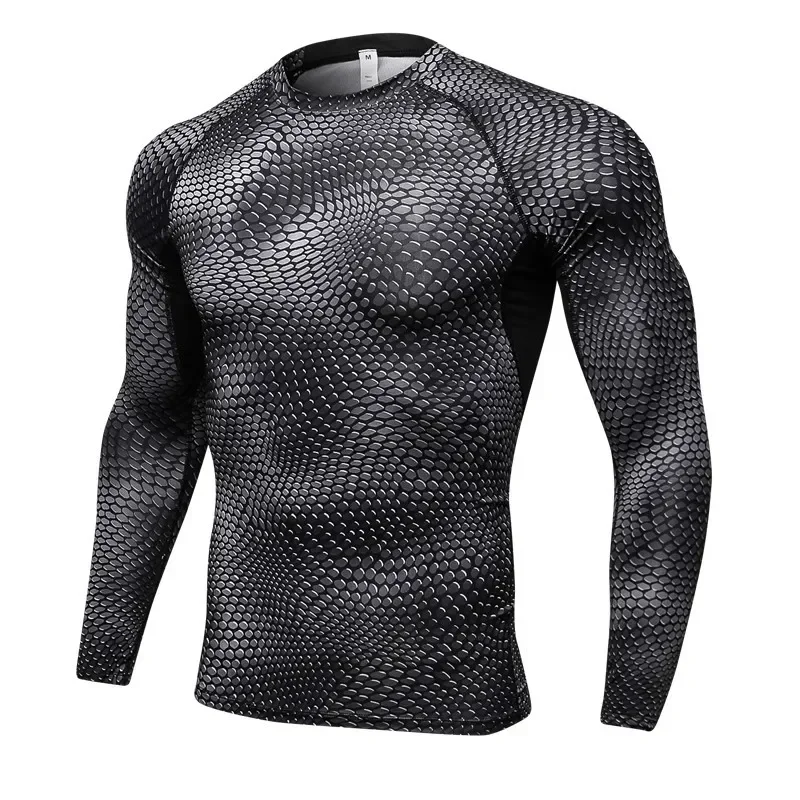 Nové 3D tlač Pánske fitness bežiace tričká elastické tesné tréningové košele rýchle sušené vonkajšie športové telocvične cvičenie atletické topy Tee