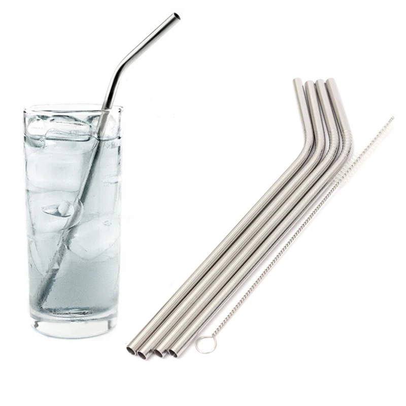 Nové 4 ks priame slamky na pitie z nehrdzavejúcej ocele pre pohárik Yeti 30 oz s čistiacou kefou na čistenie 1 ks