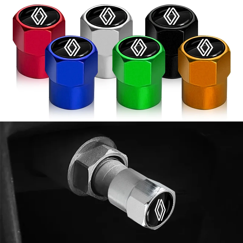 Nové 4ksové vozidlá vozíkovej pneumatiky Ventil Caps Air Smels Appres Accessories pre Renault Megane 2 3 4 Twingo Clio Talisman Captur Trafic Kwid