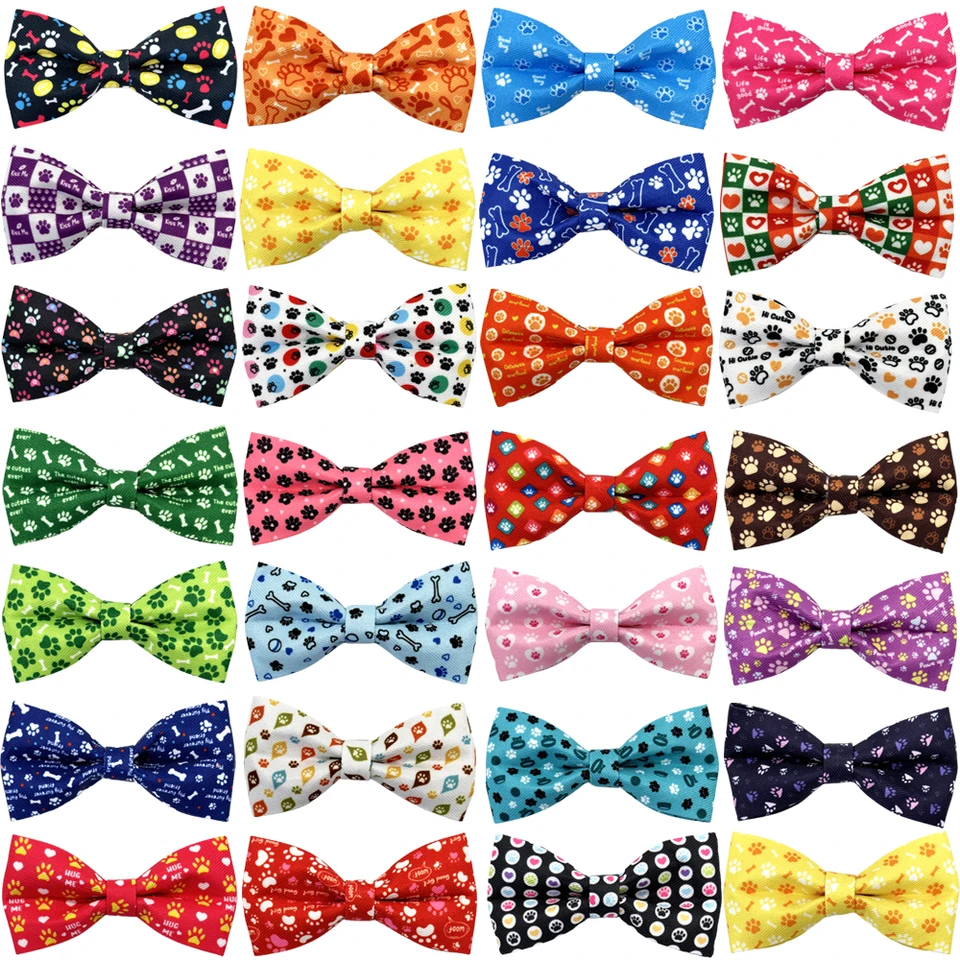 Nové 50/100 pcs psie kosti v štýle psie psie kravaty Odnímateľné psie motýli obojok psí ps