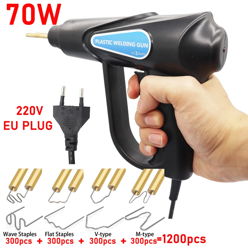 Nové 70W horúce zošívačky PVC zváračský pištoľ Plastový zvárací stroj plastový nárazník spájkovacím železným garážovým náradím Nástroje na nárazy automobilov Opravy súpravy