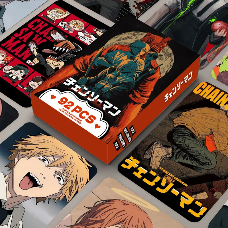 NOVÉ 92 PCS Anime Chainsaw Man Lomo Card obojstranný HD farebný tlap zberná zbierka Darčeky