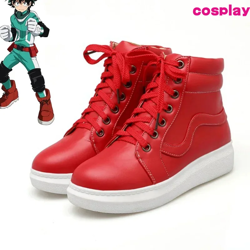 Nové anime moja hrdinská akadémia cosplay topánky penzión Sakura midoriya izuku deku pendek pertempran topánky červené Pu Leiter d