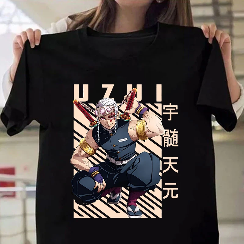 Nové anime Uzui Tengen tlač s krátkymi rukávmi módny okrúhly krk Muži žena tričko letné neformálne odpaliská