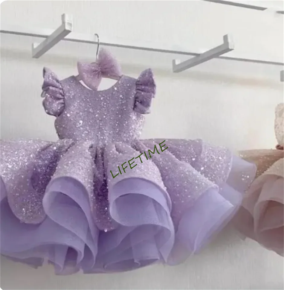 Nové batoľa dievčatá detské šaty Puffy Organza šaty elegantné narodeninové oslavy šaty dievčatka prvé narodeniny vianočné šaty