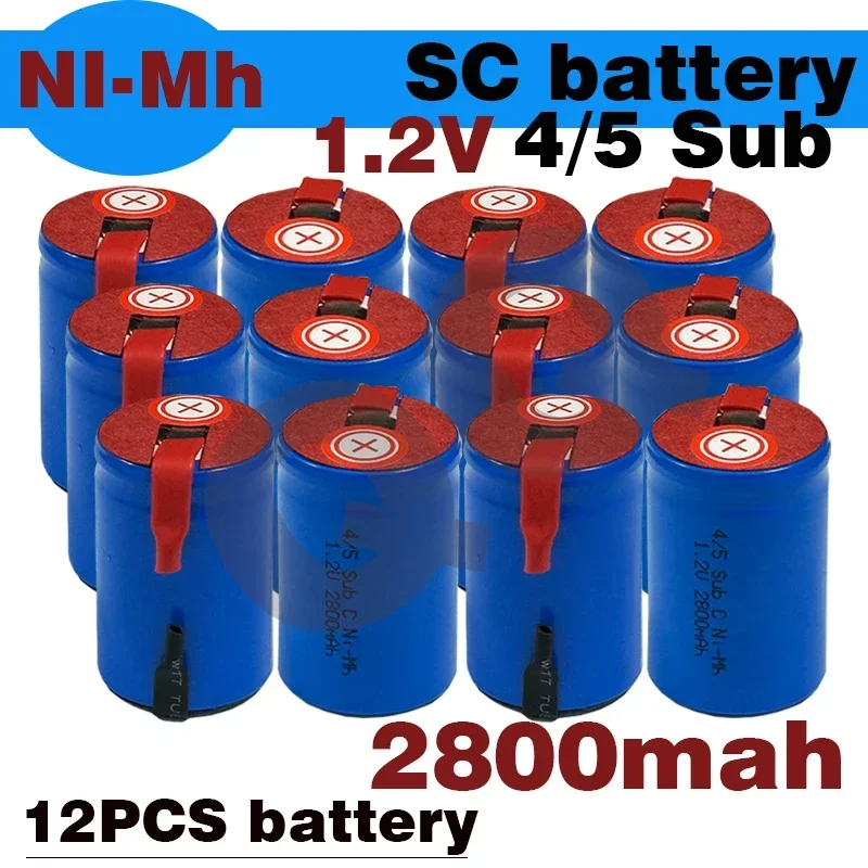 Nové batérie elektrického vŕtania skrutkovača SC 1,2V 2800 mAh sub c ni-cd Nabíjateľné battey s napájacím nástrojom Tab NICD Subc bunky