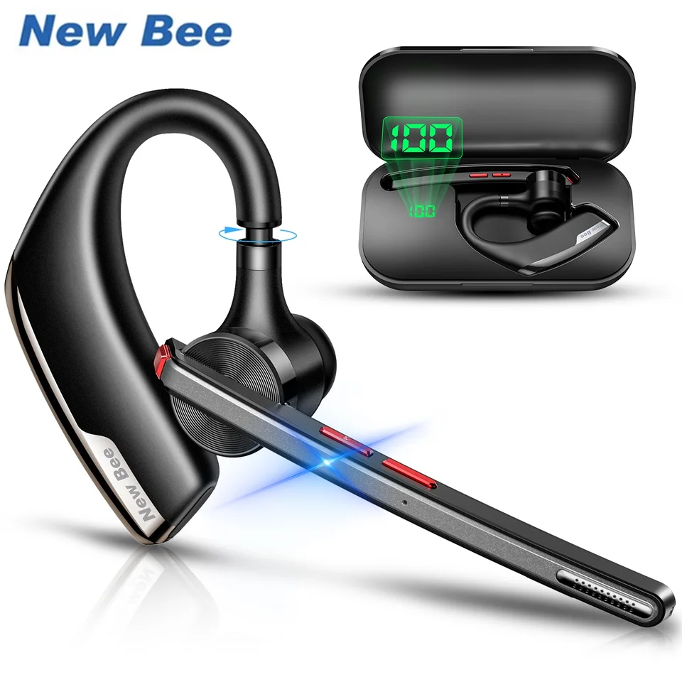 Nové Bee M51 Bluetooth V5.2 Headset Firma Uznači bezdrôtových slúchadiel s uši s duálnym mimilným slúchadlom CVC8.0 RUDINGU