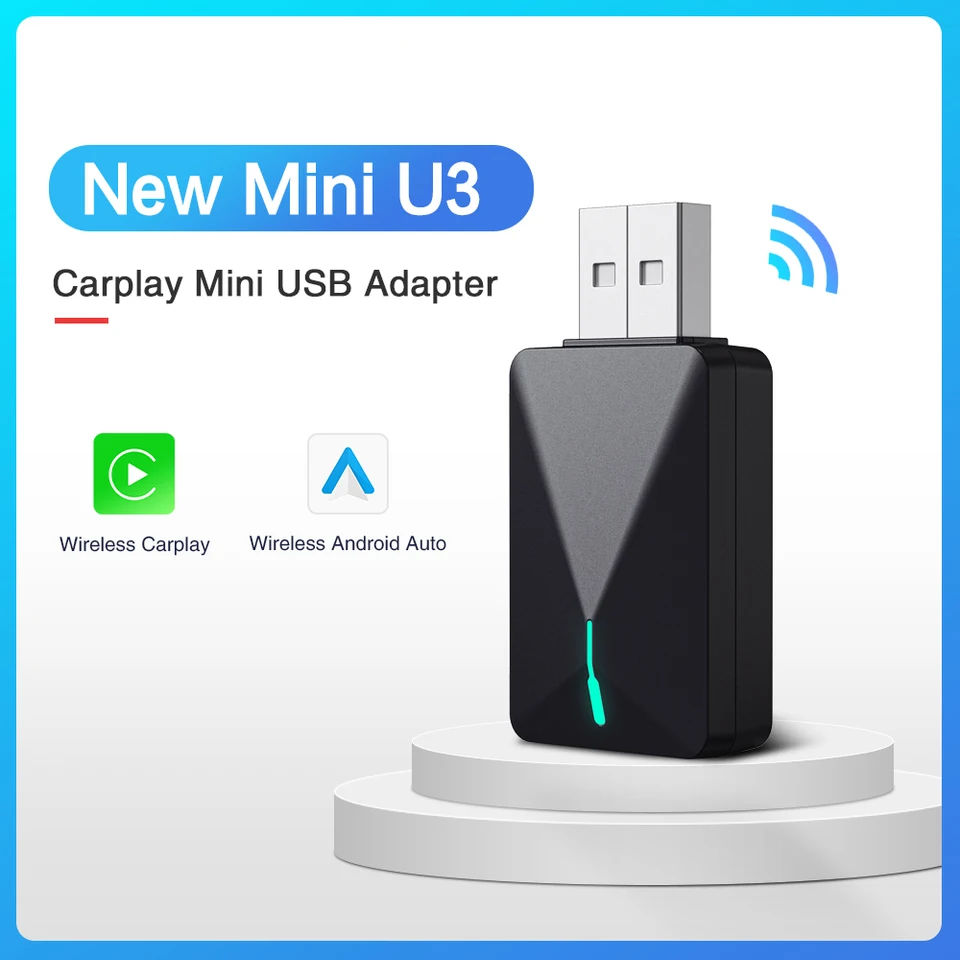 Nové bezdrôtové mini box 2 v 1 CarPlay Android Car Wireless Mini Box Adapter Smart Plug and Play Adapter Bluetooth Automatické konvencie