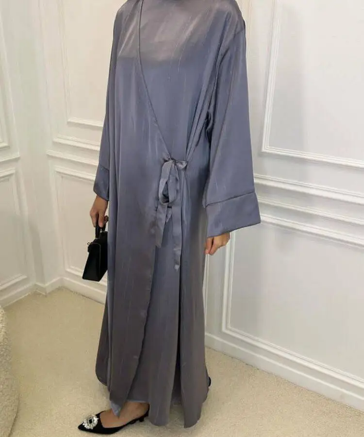 Nové bočné zábaly Abaya Ramadan Rúsko femme Musulmane Moslimské ženy Dubaj islam šaty saténové abayas eid djellaba kebaya caftan jalabiya