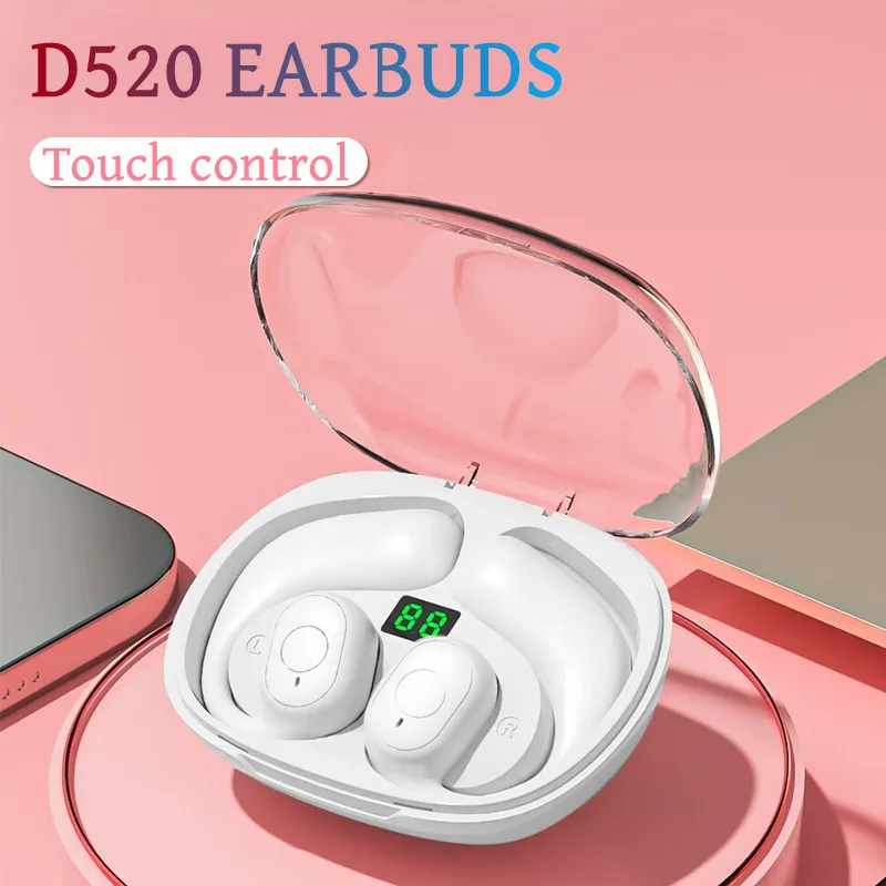 Nové D520 OWS Bluetooth slúchadlá LED Displej bezdrôtových slúchadiel redukcie šumu na uchy