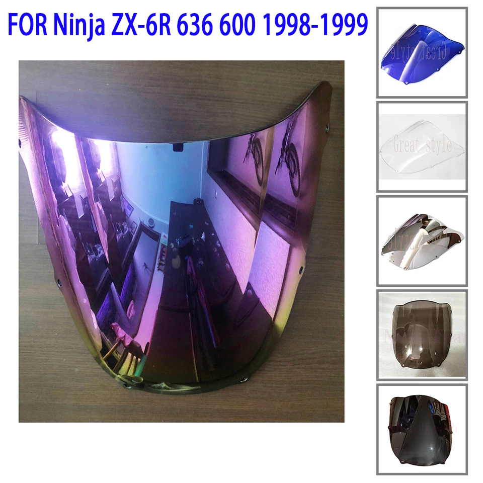 Nové deflektory veternej obrazovky motocyklového skla čelného skla pre Kawasaki Ninja ZX-6R ZX6R ZX 6R 636 600 1998 1999 98 99