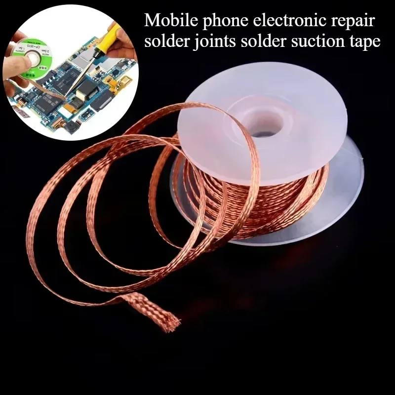 Nové Desoldering Braid Braid páska Meď spájkovacia spájkovacia knôt Knolová Spájka Odstránenie Braid Zváracie drôty Opravy nástroja 1,5-3,5 mm