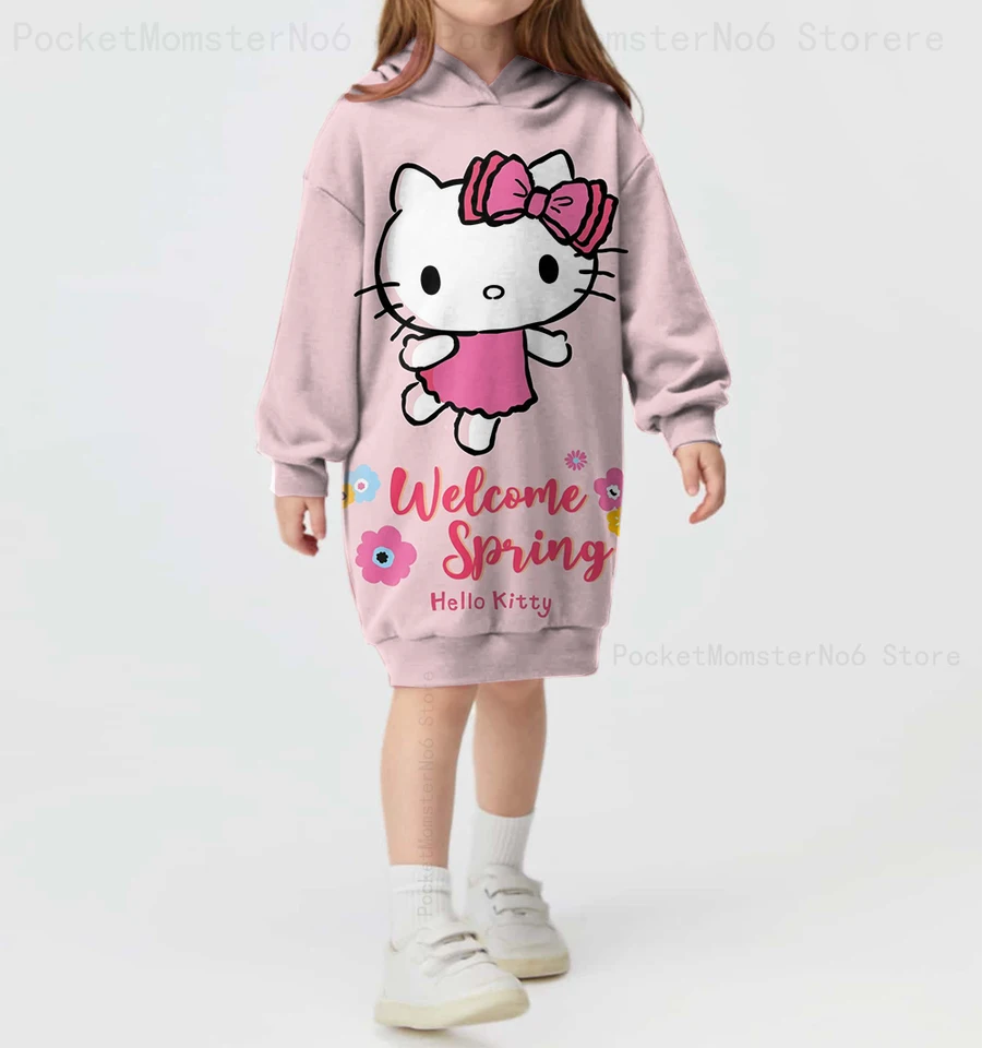 Nové dievčatá Disney Hello Kitty Tlač Jeseň a zimné módy, ktoré sú príležitostné mikiny Dievčatá Roztomilé sladké športové mikinu
