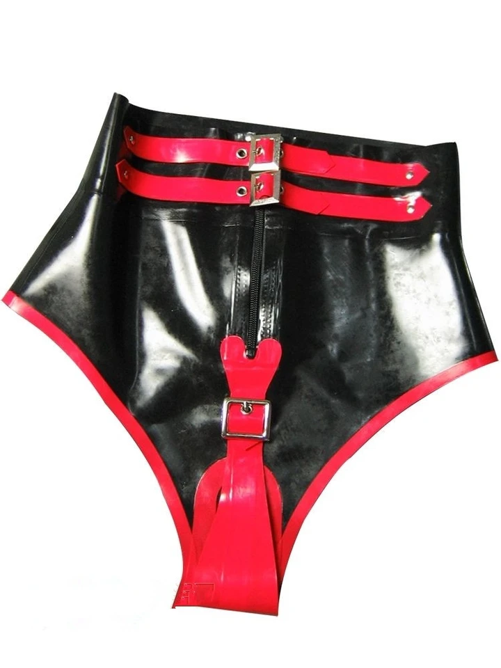 Nové dizajnérske spodné prádlo 100% latex gumové gumové ružové a čierne nohavice šortky S-XXL